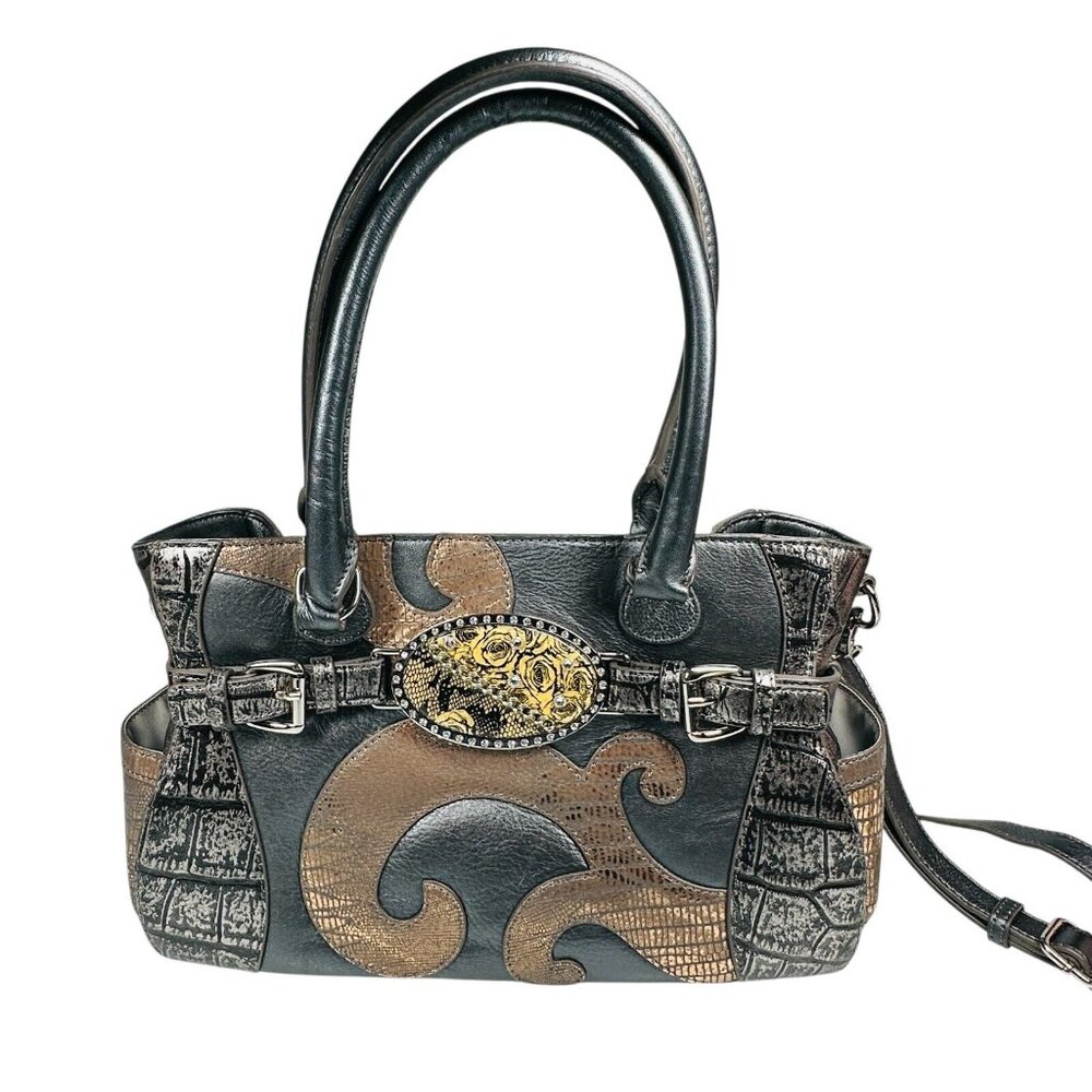Debbie Brooks Italian Leather Brown Black Bag Purse